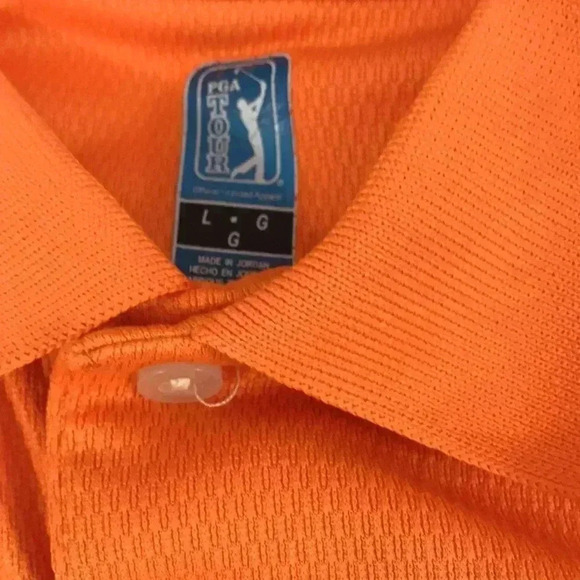 PGA Tour Men's Golf Polo Shirt Orange Size Large - Picture 6 of 6